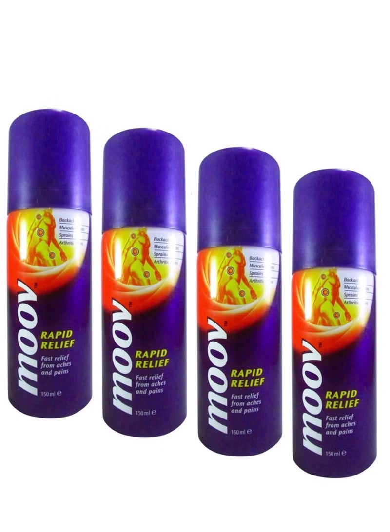 Moov Pack Of 4 Rapid Pain Relief Spray 150ml
