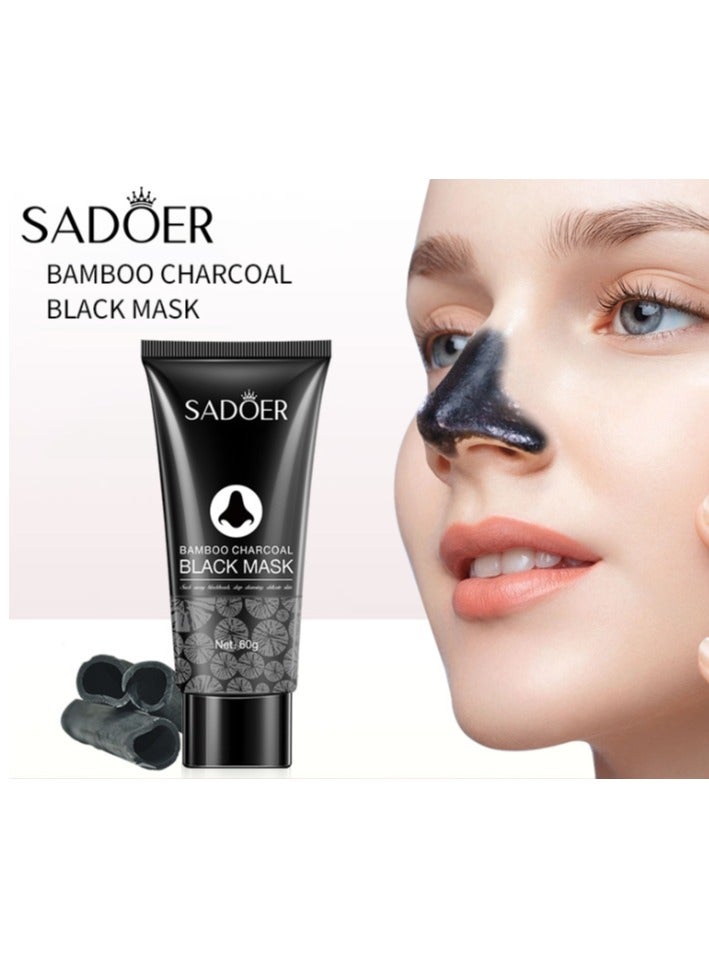 SADOER Bamboo Charcoal Black Mask-Blackhead Remover ​Charcoal Mask Peel off Mask Facial Pore Cleanser Purifying Face Mask Nose 60g - Image 1