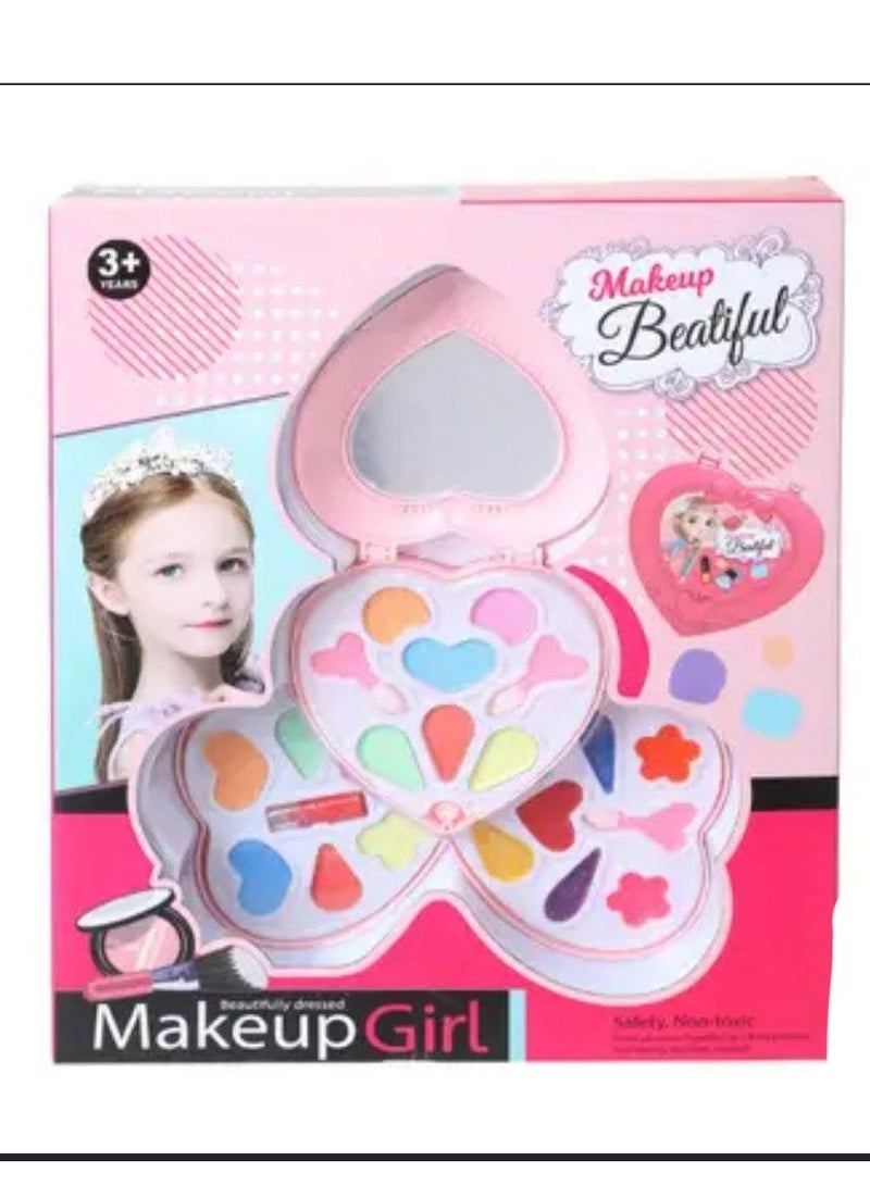 Kids Magic Makeup Set, Heart Mirror, Nail Polish, Eyeshadow - Image 2
