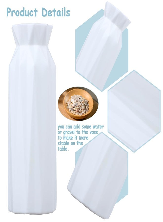 Tobeelec 10 Pcs Composite Plastic Flower Vase, 8" Plastic Flower Vases for Centerpieces, White Polyethylene Flower Vase, Tall Bud Vase for Wedding Dinner Table Party Living Room Office Bedroom Decor (2 Colors) - Image 4