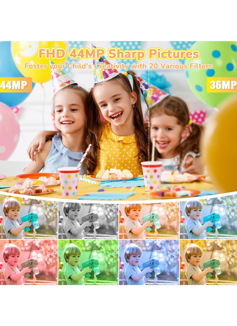 Lecran - Digital Camera, 2024 Upgraded FHD 1080P Digital Camera for Kids with 16X Zoom, Flashlight, 32GB Card, 44MP Point and Shoot Camera Compact Small Selfie Camera for Girls, Boys, Teens, Students,Pink - Image 1