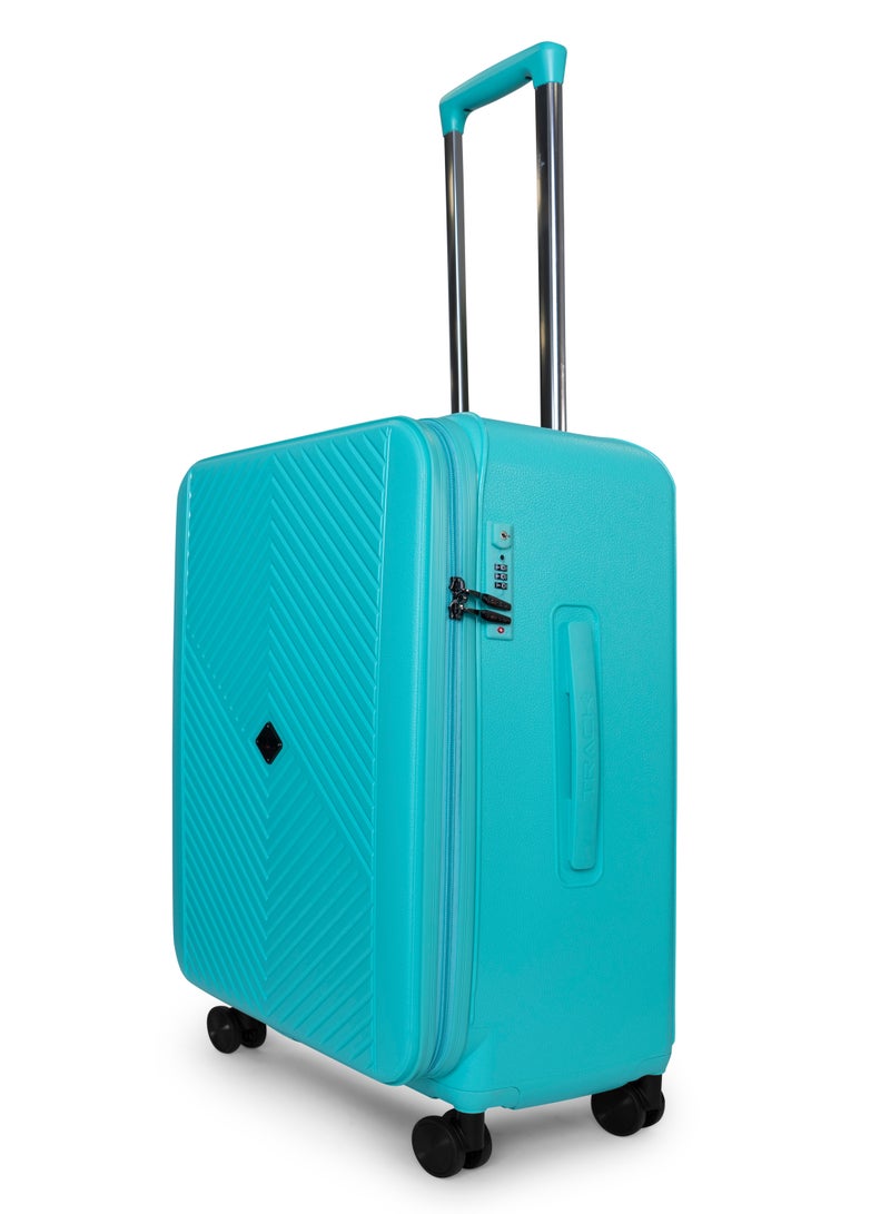 Track Track Tank Series Luggage Set Turquoise-Durable ABS Lightweight HardShell Suitcase with Double Spinner Wheels, Combination Lock & Anti-Theft Zipper Suitcase, 3-Piece Lightweight Travel Suitcase Set  - Image 5