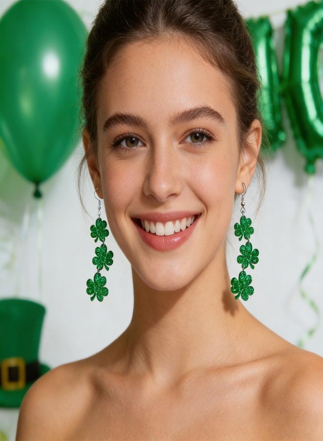 Dkomekii St Patricks Day Earrings for Women Shamrock Earrings Green Irish Clover Gifts Accessories Outfits Jewelry Gifts Good Lucky - Image 5