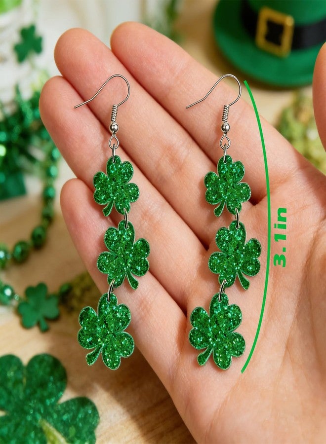 Dkomekii St Patricks Day Earrings for Women Shamrock Earrings Green Irish Clover Gifts Accessories Outfits Jewelry Gifts Good Lucky - Image 4