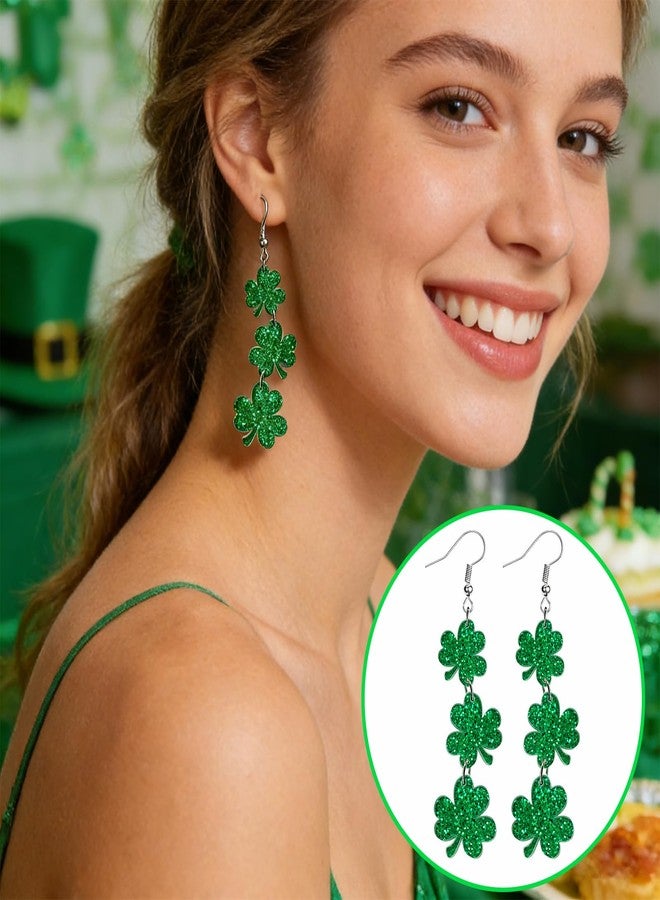 Dkomekii St Patricks Day Earrings for Women Shamrock Earrings Green Irish Clover Gifts Accessories Outfits Jewelry Gifts Good Lucky - Image 2