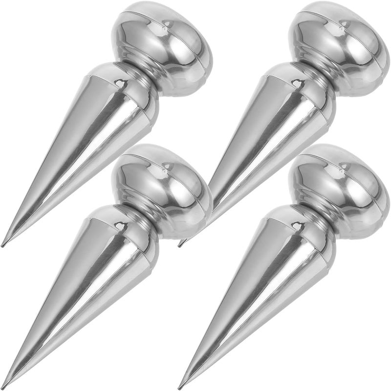 Garneck 19mm Stainless Steel Fence Finial Tops 4pcs Cone-Shaped Metal Fence Post Caps for Garden Yard Protection and Decorative Railings - Image 1