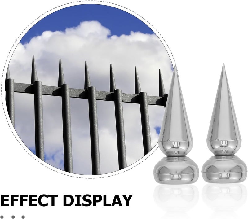 Garneck 19mm Stainless Steel Fence Finial Tops 4pcs Cone-Shaped Metal Fence Post Caps for Garden Yard Protection and Decorative Railings - Image 3