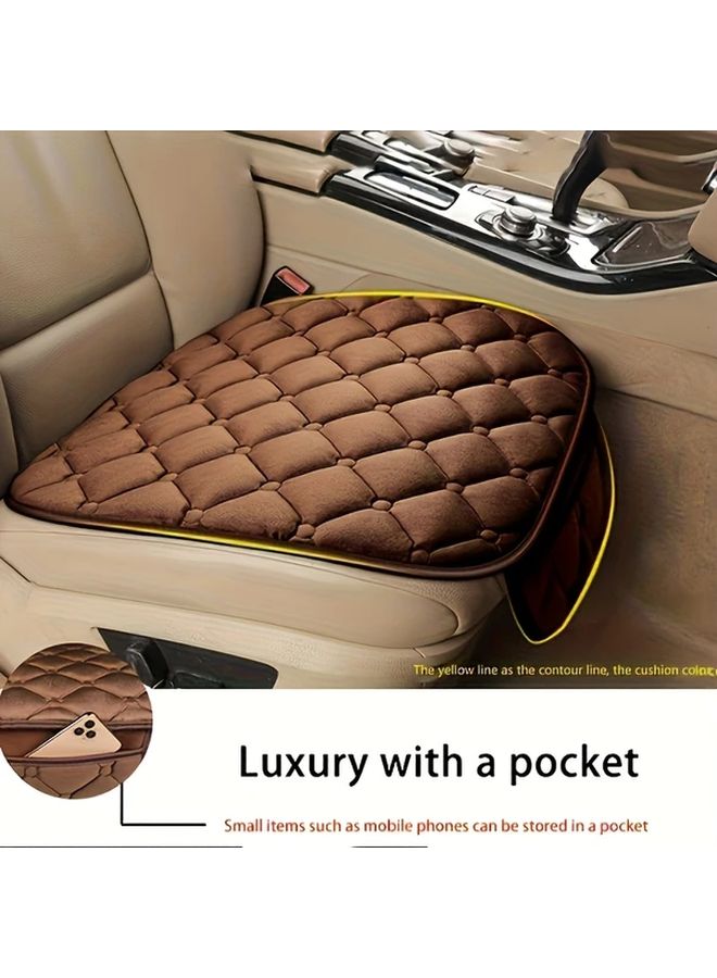 2pcs Brown Non Slip Car Seat Covers Universal Four Seasons Front Seat Cushions - Image 5