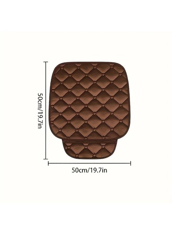 2pcs Brown Non Slip Car Seat Covers Universal Four Seasons Front Seat Cushions - Image 2