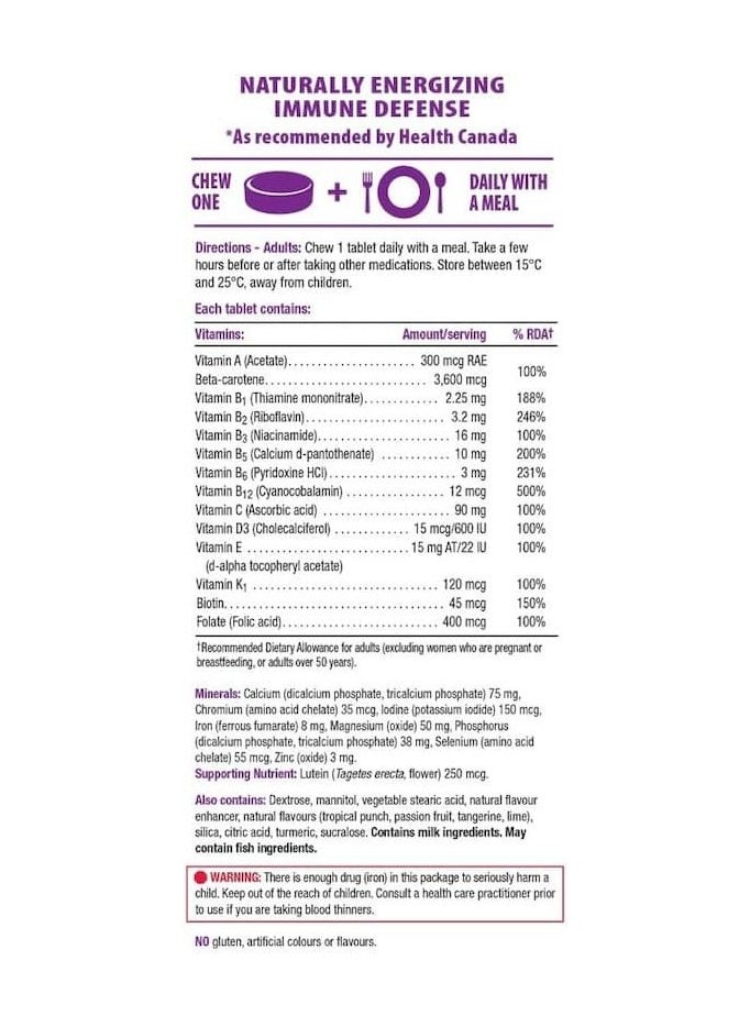 Jamieson - Jamieson 100% Complete Chewable Multivitamin for Adults Citrus Twist Multi 60 Tablets - Image 1