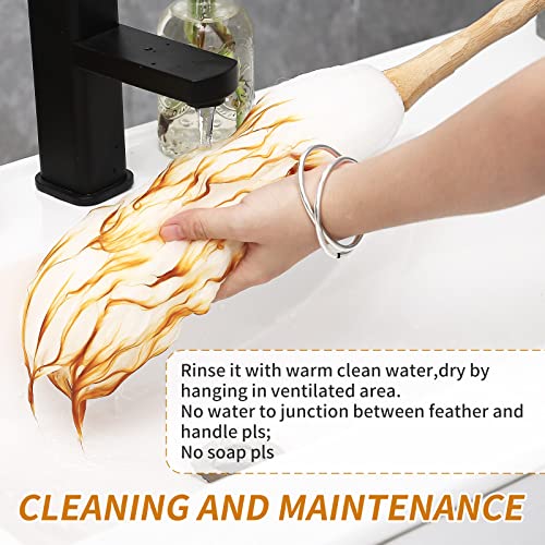 GRNVDWN Lambs Wool Duster with Solid Bamboo Handle,Leather Hang Strap,18.9 inch Long,Natural Feather Duster for Cleaning Ceiling Fans,Window Blinds,Computer Screens,Bookshelves etc - Image 5
