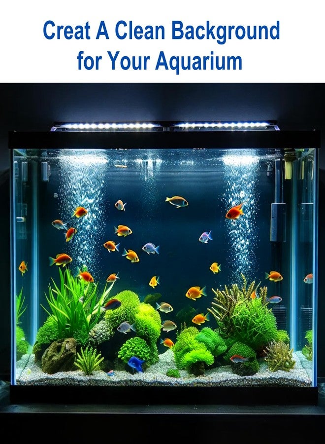 ELEBOX Aquarium Background Blue Black Fish Tank Background Picture 2 Sides Fish Backdrop for Aquarium Wallpaper 12"x 32" - Image 2