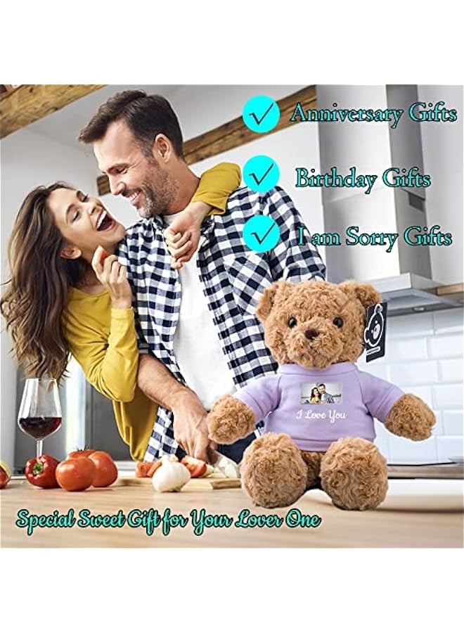 Personalized Gifts for Women Men Stuffed Bear Plush Toys with ized Text, Personalized Teddy Bear with T-Shirt as for  s Day Birthday (13 inch-Text+Photo)  - Image 5