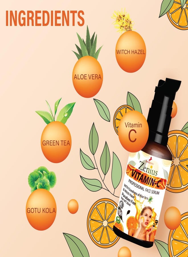 Zenius India Zenius Face Serum Vitamin C for Glowing Skin & Acne Prone Skin | Vitamin C Face Serum | Pack Of (2) - Image 5