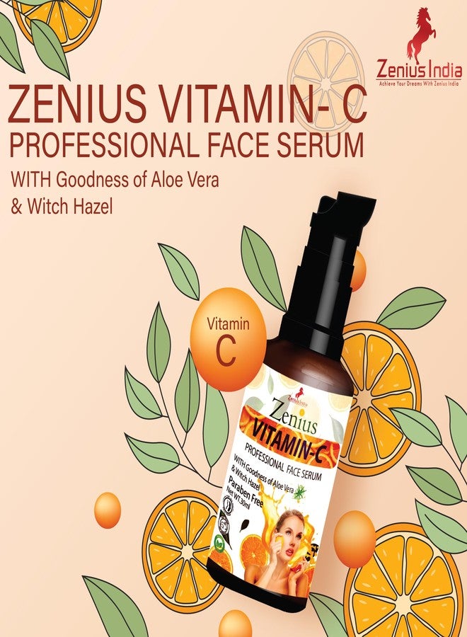 Zenius India Zenius Face Serum Vitamin C for Glowing Skin & Acne Prone Skin | Vitamin C Face Serum | Pack Of (2) - Image 3