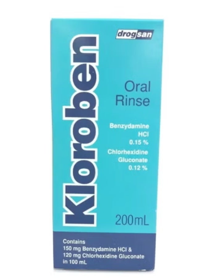 Antibacterial & Anti-Inflammatory Mouthwash – Benzydamine + Chlorhexidine 200ml