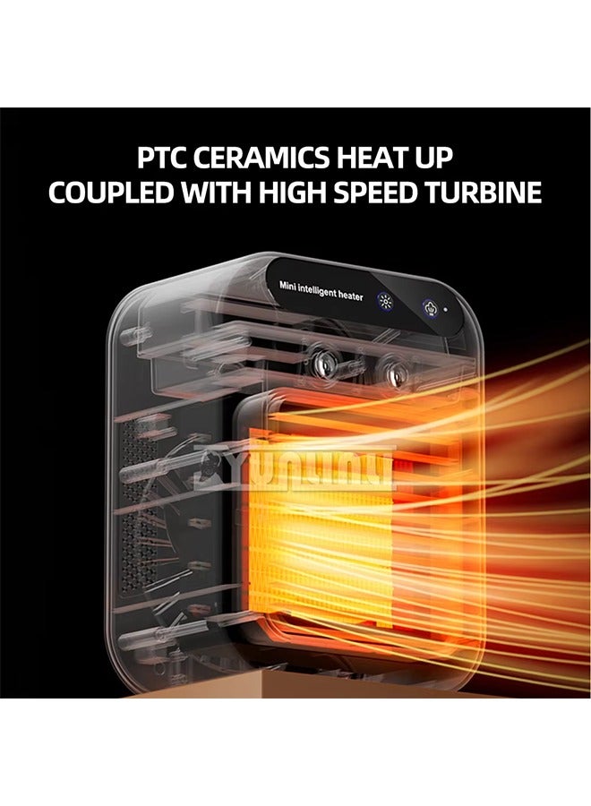 سخان مرطب بقوة 1200 واط للمنزل والمكتب، سخان سيراميك PTC صغير محمول بمروحة تدفئة كهربائية صغيرة  - Image 2