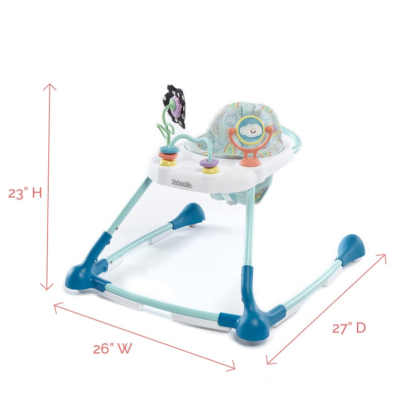 Kolcraft Tiny Steps Too 2-in-1 Infant and Baby Push Walker with Wheels, Seated or Walk-Behind Design, Entertaining Developmental Activities for Boys and Girls, Sturdy Steel Frame - Clouds and Rainbows - Image 4
