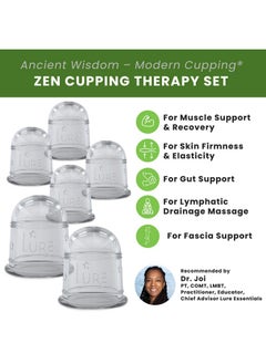 Lure Essentials Silicone Cupping Therapy Set 6 Professional Massage Cupping Cups For Cupping Therapy Cup Kit For Massage, Myofascial Release, Cellulite Reduction  - Image 2