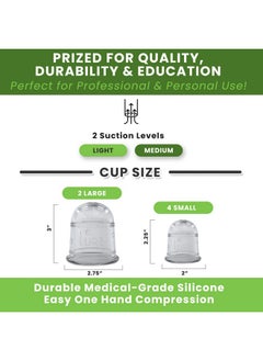 Lure Essentials Silicone Cupping Therapy Set 6 Professional Massage Cupping Cups For Cupping Therapy Cup Kit For Massage, Myofascial Release, Cellulite Reduction  - Image 4
