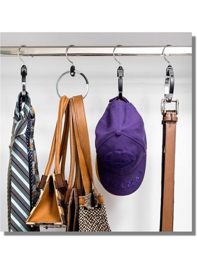 Multipurpose Closet Hangers- Tie and Belt Hanger for Closet- Great Space Saving Belt Organizer for Wardrobe - Ideal for Storing Belts, Ties, Scarfs, Baseball Hats, Purses & More- 1 Pack - Image 5