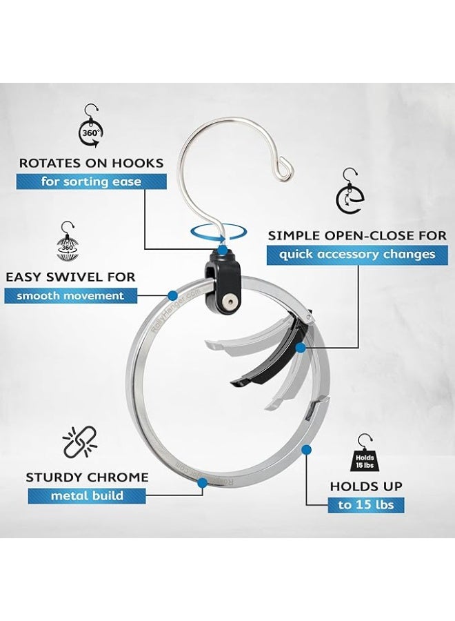 Multipurpose Closet Hangers- Tie and Belt Hanger for Closet- Great Space Saving Belt Organizer for Wardrobe - Ideal for Storing Belts, Ties, Scarfs, Baseball Hats, Purses & More- 1 Pack - Image 3