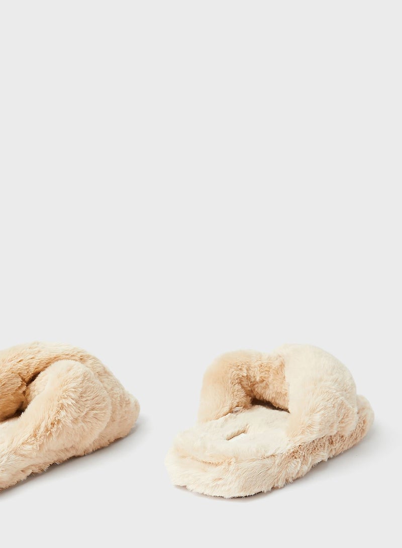 Ted Baker Lopply Faux Fur Cross-Over Slipper  - Image 3