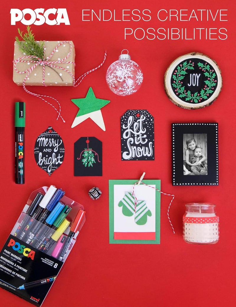 POSCA Uni Paint Marker Pen - Pc-3M Extra Fine 0.9-1.3 Mm, 8 Colors - Image 2