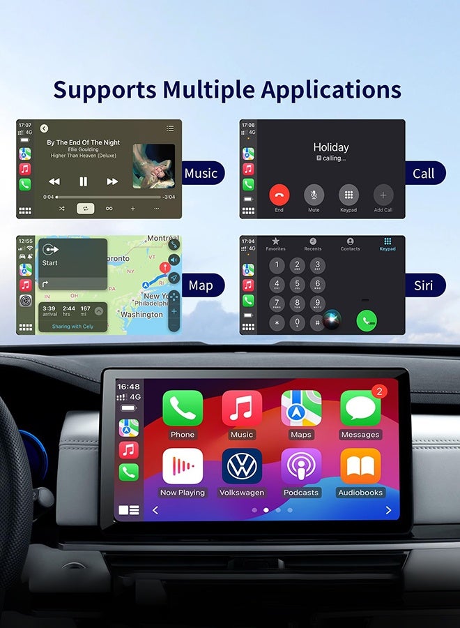 ديقيساند محول Mini CarPlay اللاسلكي 2 في 1، محول لاسلكي لأنظمة Apple Auto وAndroid Auto - جهاز Mini CarPlay مطور مع منفذ USB من النوع C، سهل الاستخدام، يحول نظام CarPlay السلكي إلى لاسلكي، متوافق مع 99% من السيارات - Image 4
