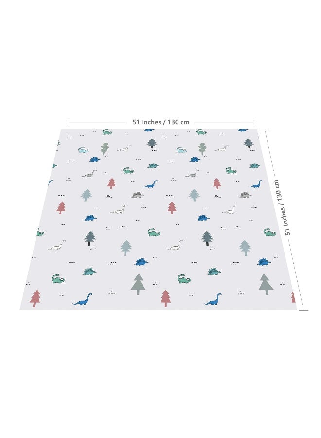 WOMUMON 51” Baby Splat Mat for Under High Chair/Arts/Crafts, Washable Waterproof Anti-Slip Floor Splash Mat, Portable Wipeable Spill Mat and Table Cloth - Image 2