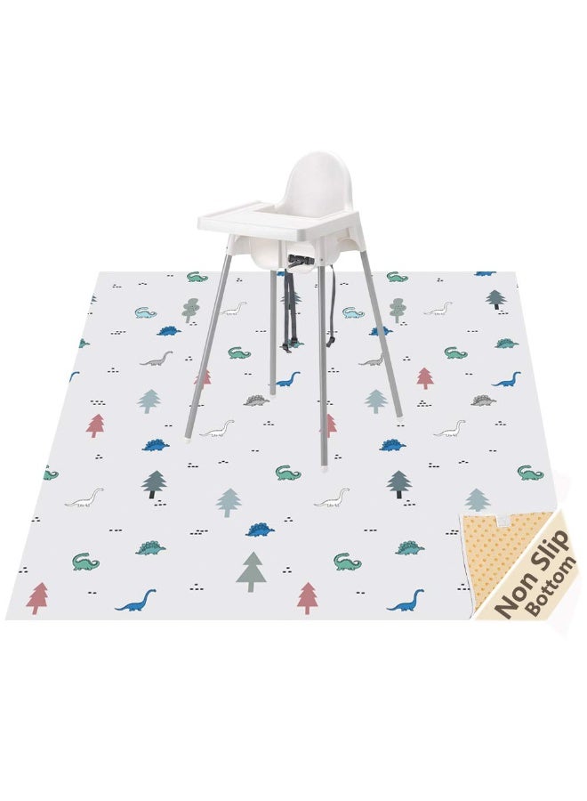 WOMUMON 51” Baby Splat Mat for Under High Chair/Arts/Crafts, Washable Waterproof Anti-Slip Floor Splash Mat, Portable Wipeable Spill Mat and Table Cloth - Image 1