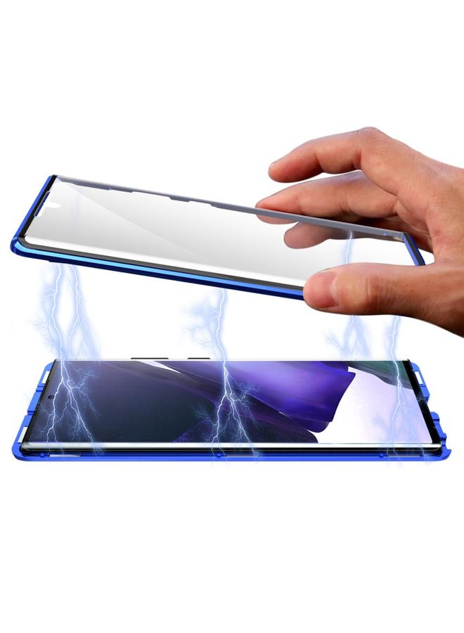 اس-توب جراب لهاتف Samsung Galaxy Note20 Ultra بإطار معدني مغناطيسي وغطاء زجاجي مقوى مزدوج الجوانب - Image 4