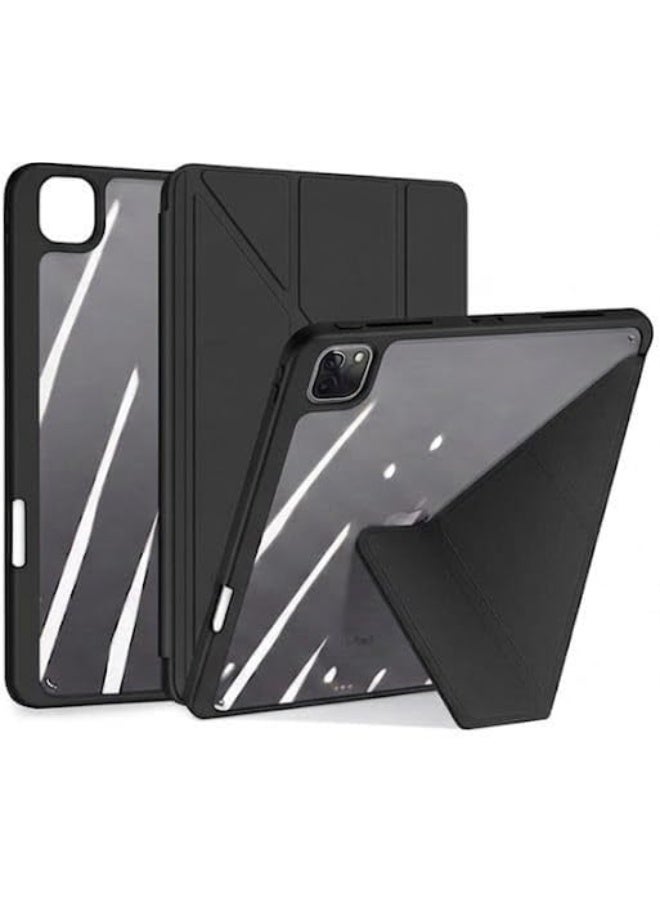 For iPad Pro 11" & iPad Air 10.9" with Pencil Holder - Foldable iPad Air 6/5/4 (2024-2020) & iPad Pro 2022-2018 (1st & 4th Gen) Origami (black - Image 1