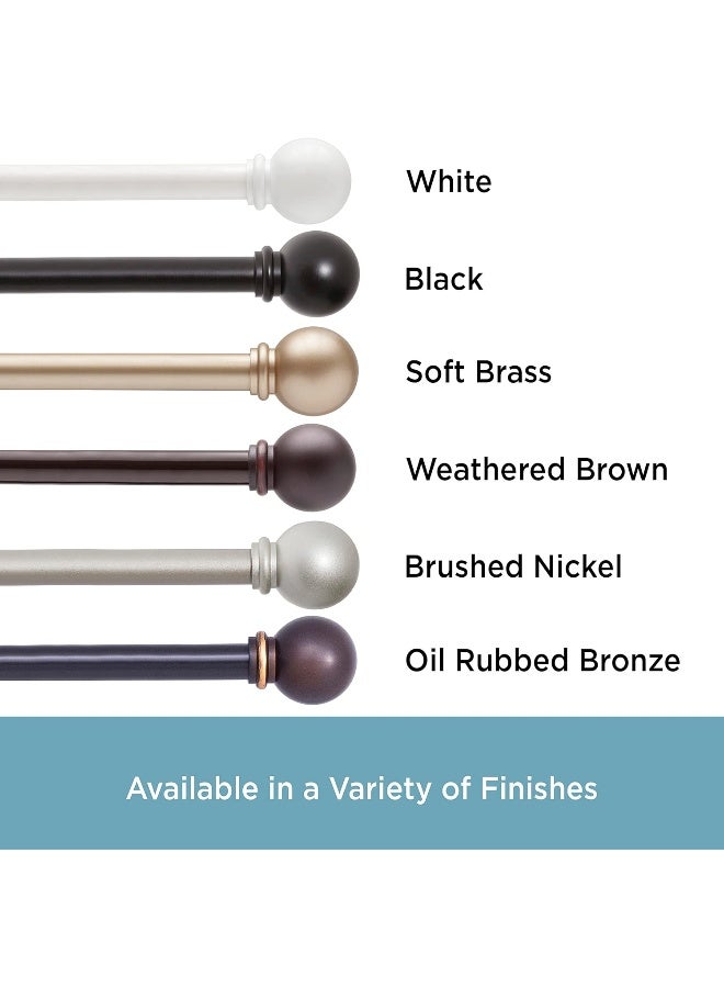 Kenney Chelsea Ball End Window Curtain Rod Adjustable 48 to 86 Inch Extendable Rod Set Oil Rubbed Bronze - Image 5