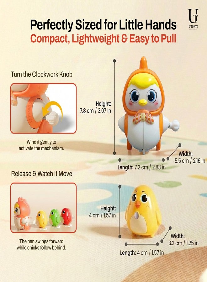 UTPATI Chicken Toys for Kids, Swinging Chain String Magnetic Hen with Chick Learning to Crawl Spring Toy, Crawling Wind-up Duck, Walking Chicken Cute Windup Toy for Boys Girls Toddler - Image 3
