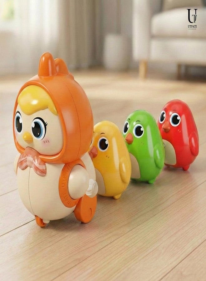 UTPATI Chicken Toys for Kids, Swinging Chain String Magnetic Hen with Chick Learning to Crawl Spring Toy, Crawling Wind-up Duck, Walking Chicken Cute Windup Toy for Boys Girls Toddler - Image 2