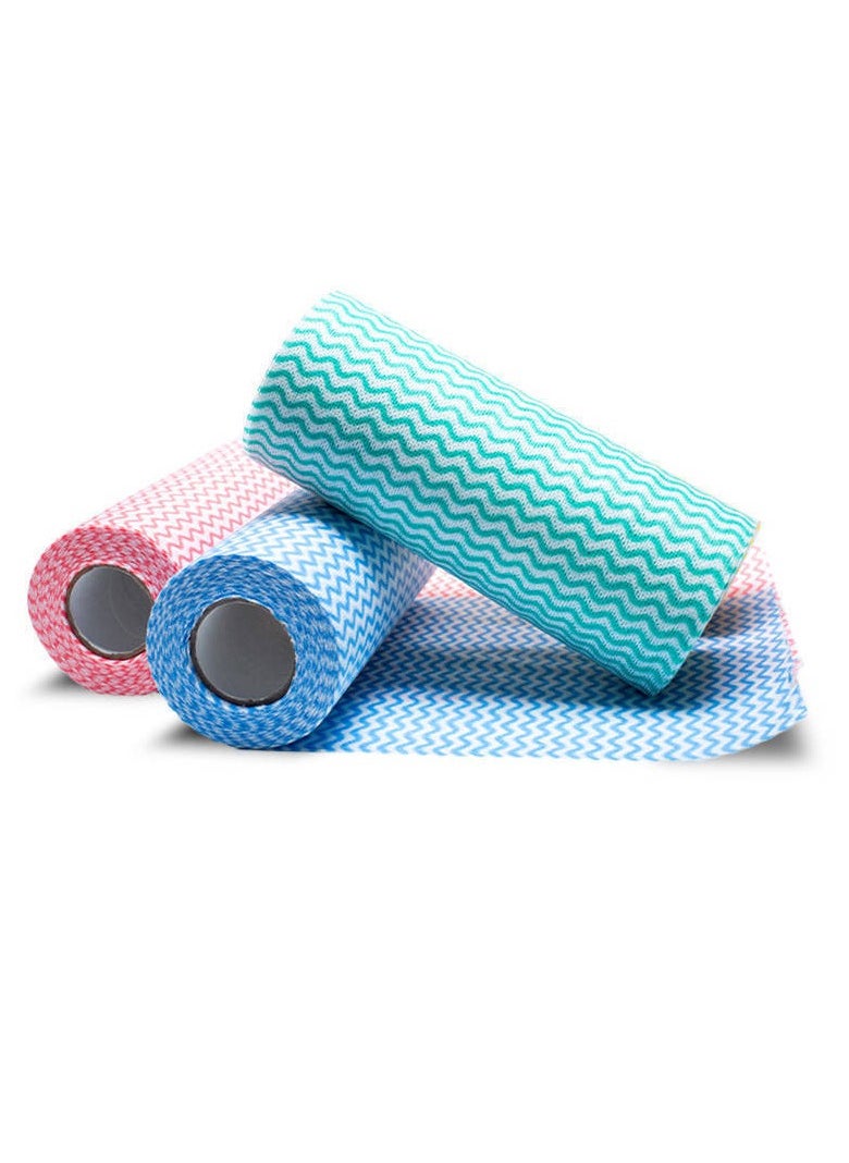 sokany 3 Rolls Reusable Cleaning Wipe Sheet, Multipurpose Towel Cleaning Cloth, Disposable, Non-stick Wiping Rags, Household Paper Towels for Kitchen, House Cleaning Cloth Towel (Multicolour)  - Image 2
