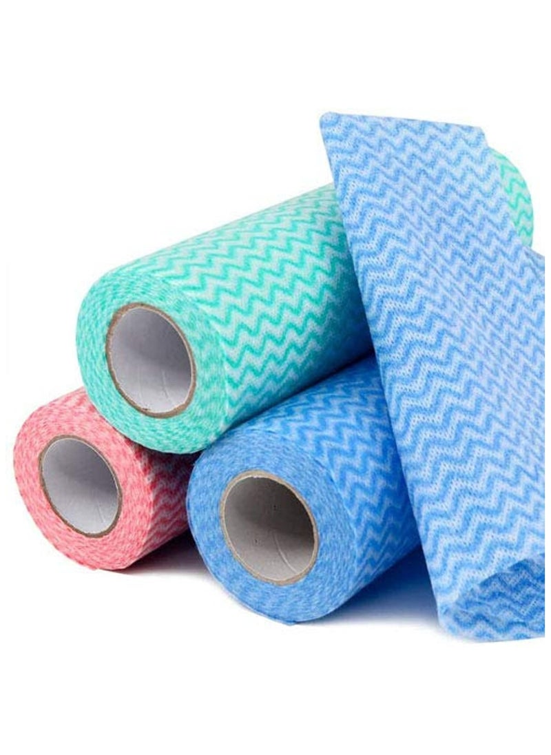sokany 3 Rolls Reusable Cleaning Wipe Sheet, Multipurpose Towel Cleaning Cloth, Disposable, Non-stick Wiping Rags, Household Paper Towels for Kitchen, House Cleaning Cloth Towel (Multicolour)  - Image 1