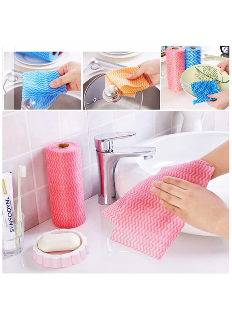sokany 3 Rolls Reusable Cleaning Wipe Sheet, Multipurpose Towel Cleaning Cloth, Disposable, Non-stick Wiping Rags, Household Paper Towels for Kitchen, House Cleaning Cloth Towel (Multicolour)  - Image 4