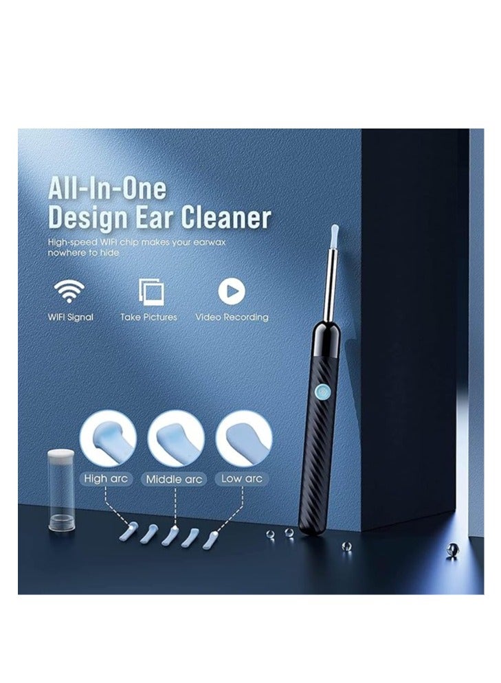 Generic Earwax Removal -8 Earwax Removal Tools - Earwax Removal Kit with Camera - Earwax Removal Kit with Lamp - Earwax with 6 Earspoons - Earwax Cleaning for iOS and Android (Black)  - Image 2