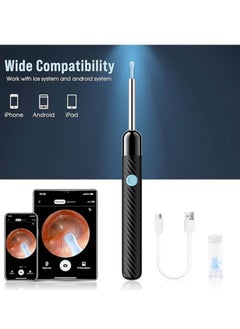 Generic Earwax Removal -8 Earwax Removal Tools - Earwax Removal Kit with Camera - Earwax Removal Kit with Lamp - Earwax with 6 Earspoons - Earwax Cleaning for iOS and Android (Black)  - Image 4