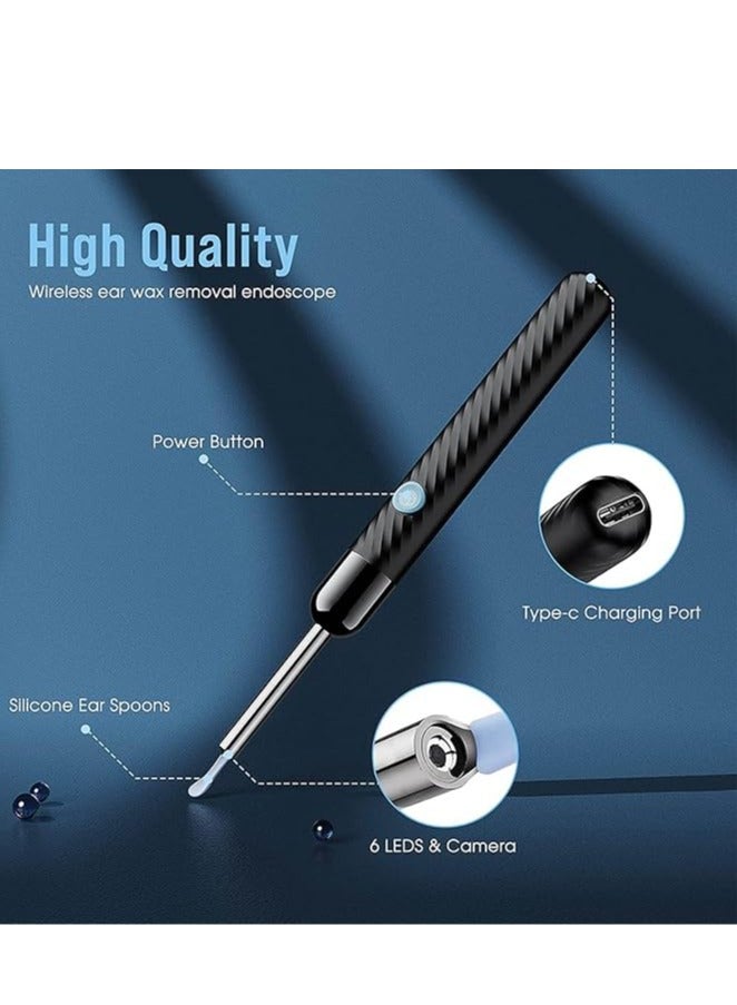 Generic Earwax Removal -8 Earwax Removal Tools - Earwax Removal Kit with Camera - Earwax Removal Kit with Lamp - Earwax with 6 Earspoons - Earwax Cleaning for iOS and Android (Black)  - Image 5