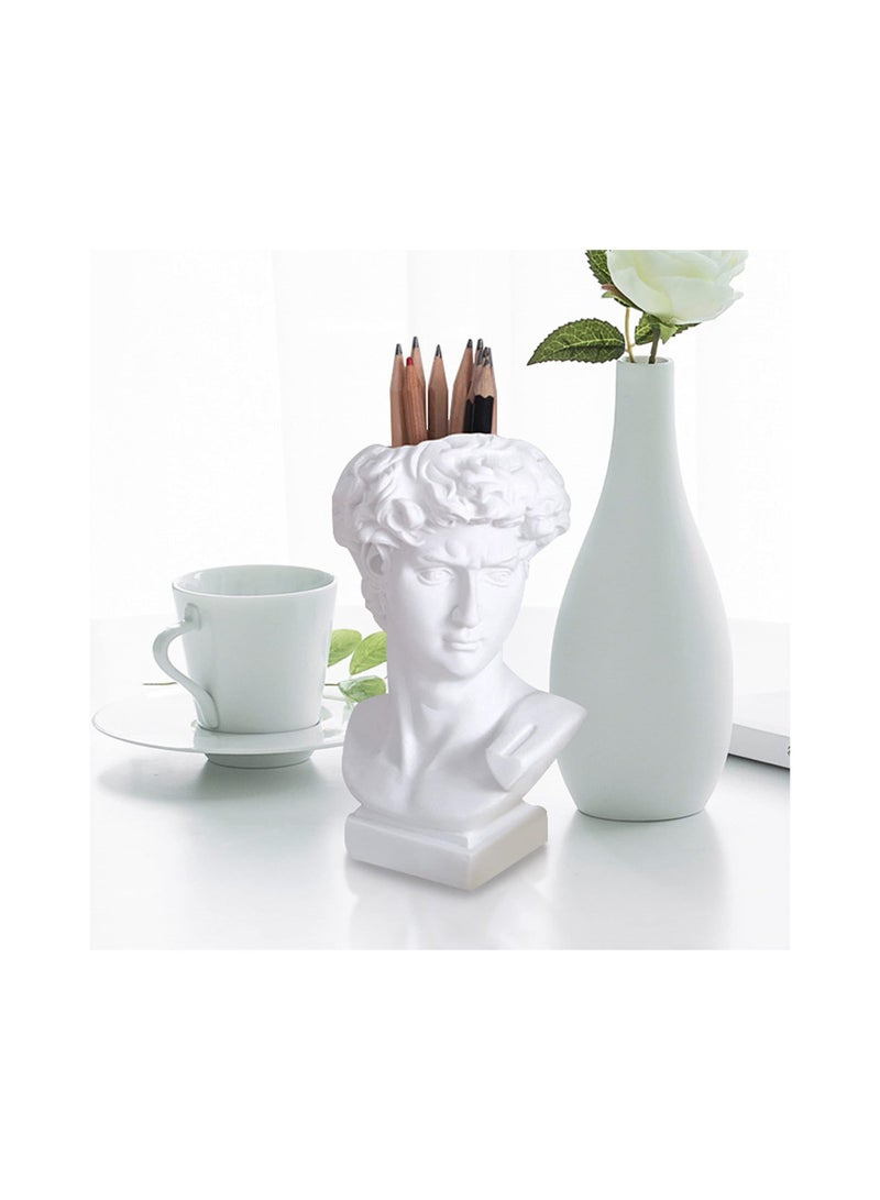 كابتن تيك Head Vase, Hosrnovo Greek Statue Decor David Heads Planter, Roman Style Vintage White Flowers Bowl Creative Housewarming Gift, Decorate Gardening, Bookshelves, Dining Tables(6.5X3.5In)(1 Pack) - Image 5