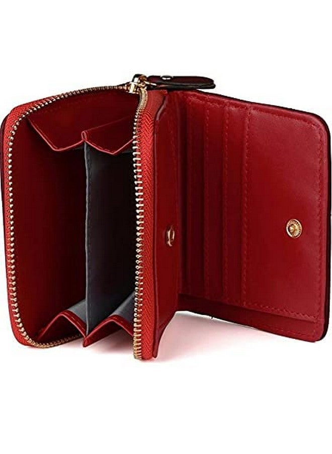 سيجا محفظة SYGA صغيرة من الجلد الصناعي بسحاب للنساء، أحمر - بنمط منقوش - Image 5