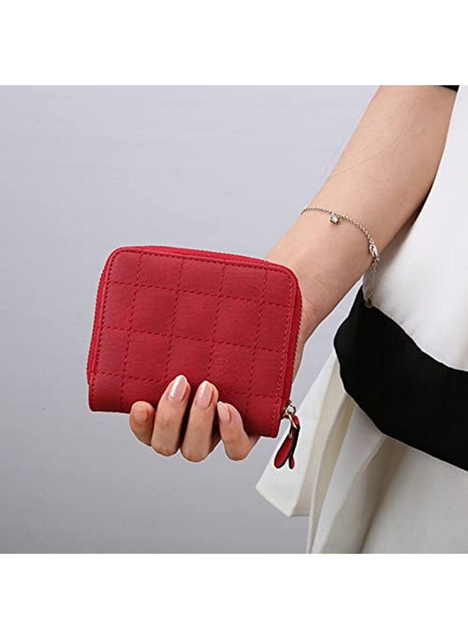 سيجا محفظة SYGA صغيرة من الجلد الصناعي بسحاب للنساء، أحمر - بنمط منقوش - Image 2