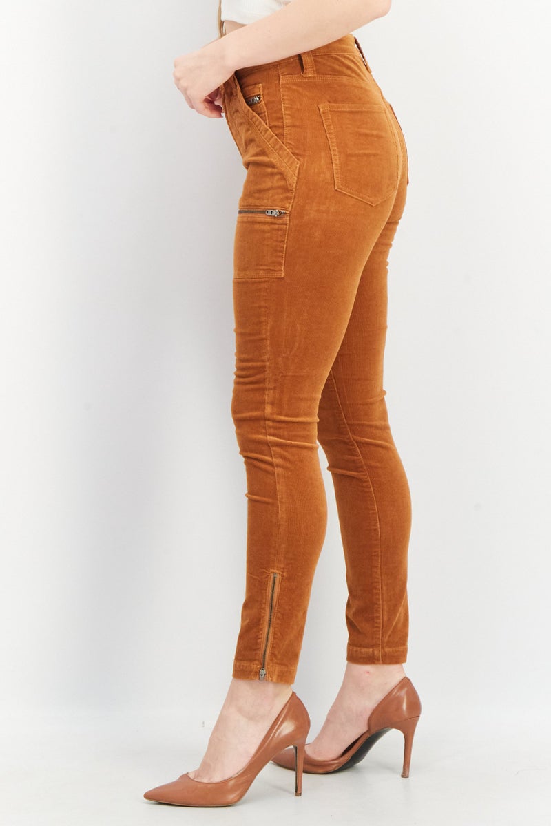 joie Women Regular Fit Textured Pants, Brown - Image 2