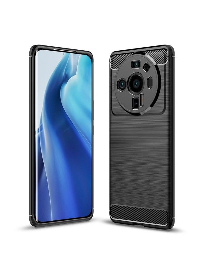 HuHa Case Cover For Xiaomi Mi 12 Ultra 5G Brushed Texture Carbon Fiber TPU Phone Case Black 