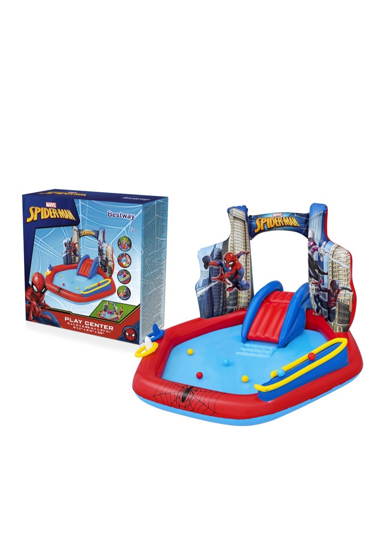 Bestway Children's pool with slide, swimming balls, and inflatable Spider-Man design water toys 98793  - Image 1