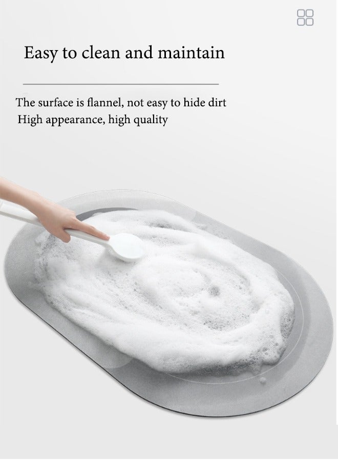 Super ZYouth Bathroom Mat with Bath Gloves, Soft Carpet Mat, Non-slip Soft Carpet, Super Absorbent Diatom Mud Bathroom Mat, Suitable for Shower Room, Bedroom, Baby Room, Women/Girls, Pink (50*80cm Rectangle) - Image 5