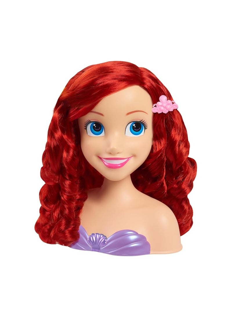 Just Play Disney Princess Ariel Small Styling Head – 8" Doll Head with Brush, Hair Comb & Bands for Kids  - Image 4